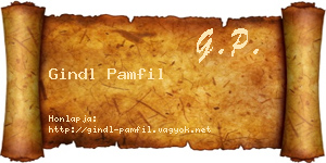 Gindl Pamfil névjegykártya
